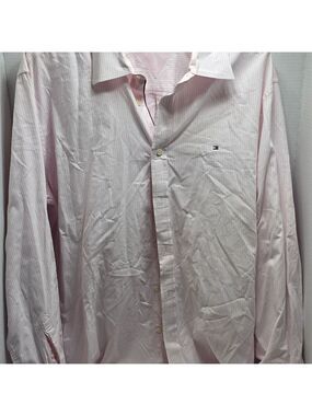 Tommy Hilfiger Men's Pink Striped Shirt